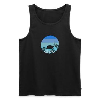 Meerestier Ozean Tier Geschenk Retro Schildkröte - Männer Premium Bio Tank Top - Schwarz - Vorne - Michal (187cm)