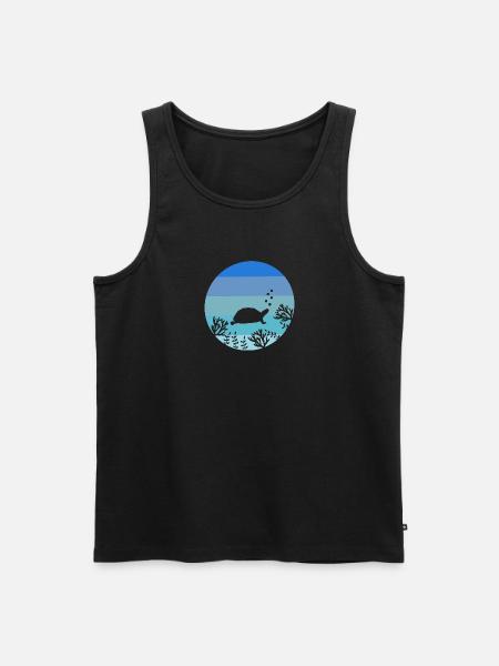 Retro Turtle - Men's Premium Organic Tank Top - black
