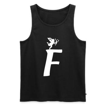F - Männer Premium Bio Tank Top - Schwarz - Vorne - AI Model Male 178 light (178cm)