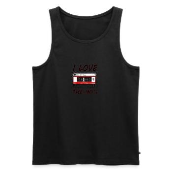 I Love The 90's 90s, 90s, dance, music, nineties - Men's Premium Organic Tank Top - black - Front - AI Model Male 178 light (178cm)