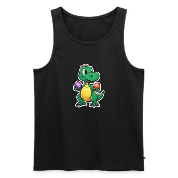 Dinosaur Easter Eggs Easter - Men's Premium Organic Tank Top - black - Front - Michal (187cm)