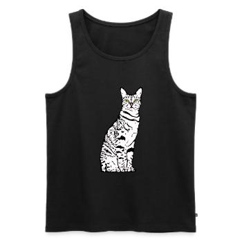 Katze weiß weiße Katzen Kätzchen cute - Männer Premium Bio Tank Top - Schwarz - Vorne - Michal (187cm)
