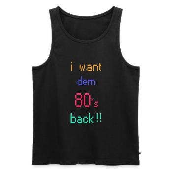80er Jahre retro Party Design - Männer Premium Bio Tank Top - Schwarz - Vorne - Michal (187cm)