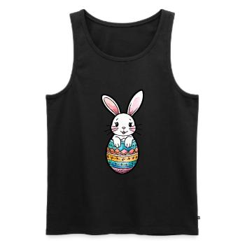 Lapin de Pâques Aquarelle de Pâques - Débardeur bio Premium Homme - noir - Devant - AI Model Male 178 light (178cm)