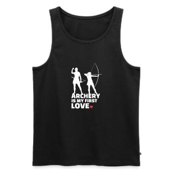 Ich Liebe Bogenschießen Stylish Bogenschießen - Männer Premium Bio Tank Top - Schwarz - Vorne - AI Model Male 178 light (178cm)
