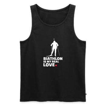J’adore Biathlon Silhouette de biathlon élégant - Débardeur bio Premium Homme - noir - Devant - AI Model Male 178 light (178cm)