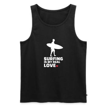 Ich Liebe Es Zu Surfen - Männer Premium Bio Tank Top - Schwarz - Vorne - AI Model Male 178 light (178cm)