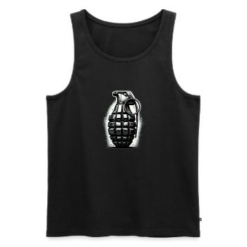 Explosive Charge: Hand Grenade - Men's Premium Organic Tank Top - black - Front - AI Model Male 178 light (178cm)