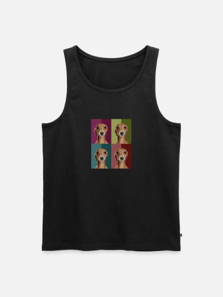 Greyhound4Colours - Männer Premium Bio Tank Top - Schwarz