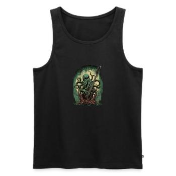 Rocher de Cthulhu - Débardeur bio Premium Homme - noir - Devant - AI Model Male 178 light (178cm)