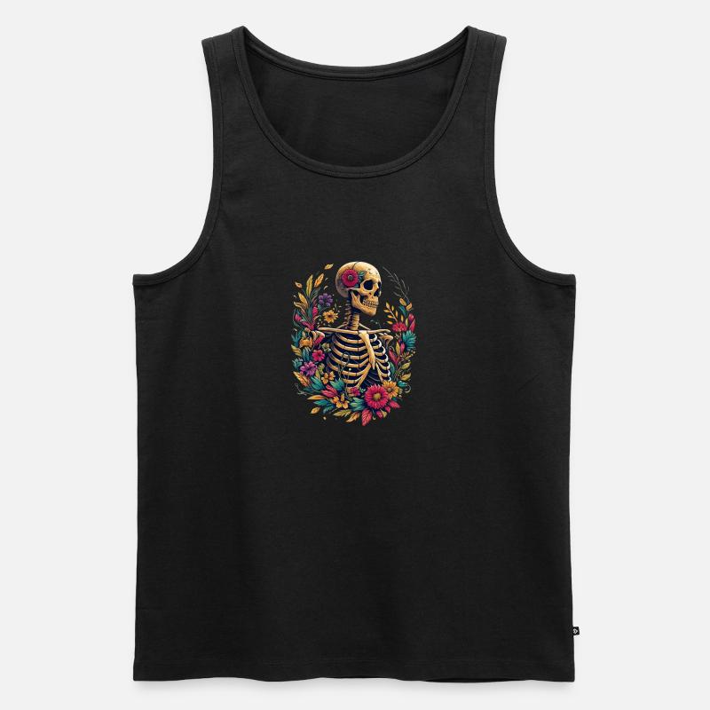 Botanical Bone - Männer Premium Bio Tank Top - Schwarz
