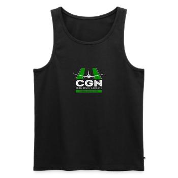 CGN Cologne Bonn Airport Germany - Plane Design - Men's Premium Organic Tank Top - black - Front - AI Model Male 178 light (178cm)