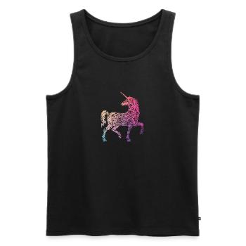 Süßes Einhorn Kritzelei Regenbogen Farben - Männer Premium Bio Tank Top - Schwarz - Vorne - AI Model Male 178 light (178cm)