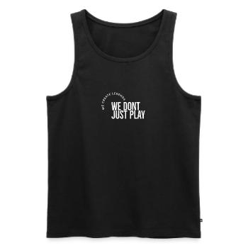 we dont just play - Men's Premium Organic Tank Top - black - Front - Michal (187cm)