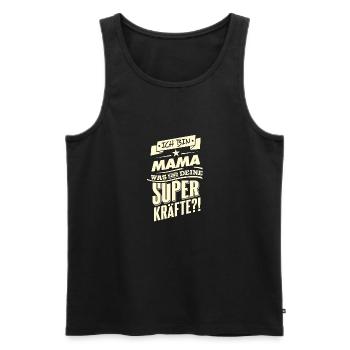 Superkraefte Mama Geburtstag RAHMENLOS Geschenk - Männer Premium Bio Tank Top - Schwarz - Vorne - Michal (187cm)