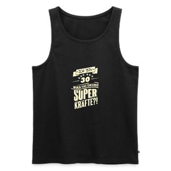 Superkraefte 30. Geburtstag RAHMENLOS Geschenk - Männer Premium Bio Tank Top - Schwarz - Vorne - Michal (187cm)