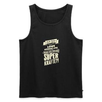 Superkräfte Sternzeichen Löwe Aszendent Löwe - - Männer Premium Bio Tank Top - Schwarz - Vorne - AI Model Male 178 light (178cm)