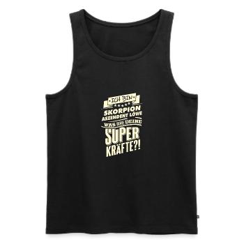 Superkräfte Sternzeichen Skorpion Aszendent Löwe - - Männer Premium Bio Tank Top - Schwarz - Vorne - AI Model Male 178 light (178cm)