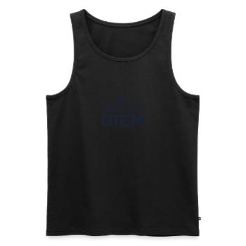 CARPE DIEM - Männer Premium Bio Tank Top - Schwarz - Vorne - AI Model Male 178 light (178cm)