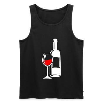 Wein Weinglas Weinflasche Rotwein Weinliebhaber - Männer Premium Bio Tank Top - Schwarz - Vorne - AI Model Male 178 light (178cm)