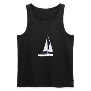 Sailboat - Men's Premium Organic Tank Top - black - Front - Michal (187cm)
