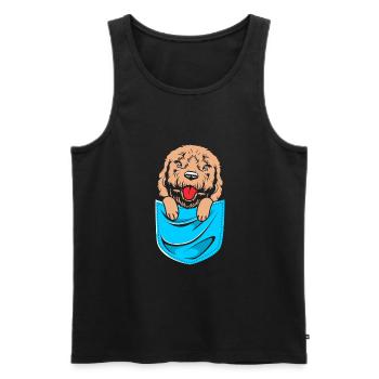 Goldendoodle - Männer Premium Bio Tank Top - Schwarz - Vorne - Michal (187cm)