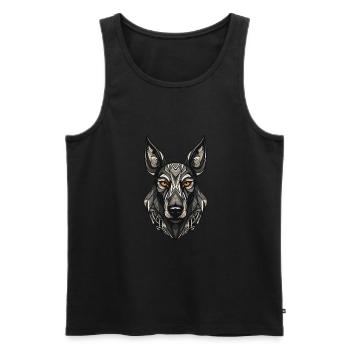 Doberman Hund Portrait - Männer Premium Bio Tank Top - Schwarz - Vorne - Michal (187cm)