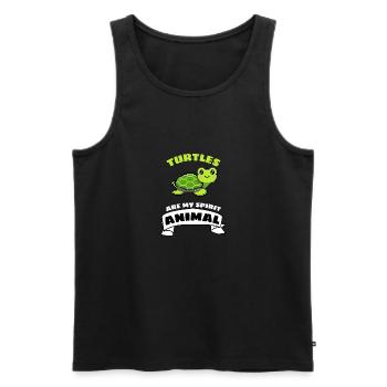 Sea Turtle Gift Cute Turtle - Men's Premium Organic Tank Top - black - Front - Michal (187cm)