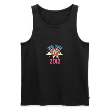 Cool since 2012 Dabbing Unicorn 10th birthday - Men's Premium Organic Tank Top - black - Front - AI Model Male 178 light (178cm)
