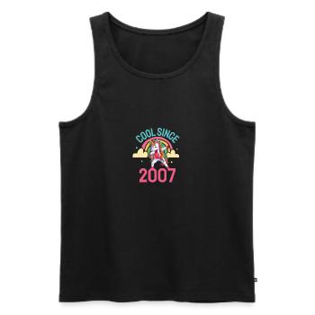 Cool seit 2007 Dabbing Einhorn 15. Geburtstag - Männer Premium Bio Tank Top - Schwarz - Vorne - AI Model Male 178 light (178cm)