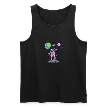 Dabbing Astronaut Space Planets Astronomy - Men's Premium Organic Tank Top - black - Front - AI Model Male 178 light (178cm)
