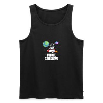 Univers Space Rocket Futur astronaute - Débardeur bio Premium Homme - noir - Devant - Michal (187cm)