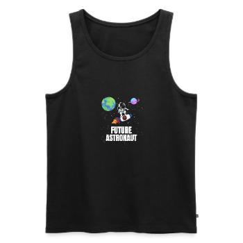 Galaxy Rocket Space Future Astronaut - Men's Premium Organic Tank Top - black - Front - Michal (187cm)