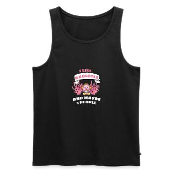 Gaming Salamandre Drôle Cadeau Gamer Axolotl - Débardeur bio Premium Homme - noir - Devant - Michal (187cm)