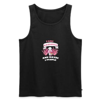 Tail Lurch Funny Gift Baker Axolotl - Men's Premium Organic Tank Top - black - Front - Michal (187cm)