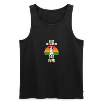 Retro Bester Hunde Papa Dalmatiner - Männer Premium Bio Tank Top - Schwarz - Vorne - Michal (187cm)