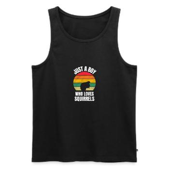 Retro Forest Animal Squirrel Boy - Men's Premium Organic Tank Top - black - Front - Michal (187cm)