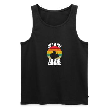 Retro Wald Tier Junge Grunge Eichhörnchen - Männer Premium Bio Tank Top - Schwarz - Vorne - Michal (187cm)