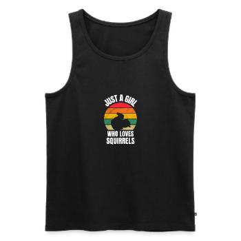 Mädchen Wald Tier Geschenk Retro Eichhörnchen - Männer Premium Bio Tank Top - Schwarz - Vorne - Michal (187cm)