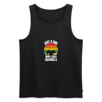 Animal Lover Girl Gift Retro Squirrel - Men's Premium Organic Tank Top - black - Front - Michal (187cm)