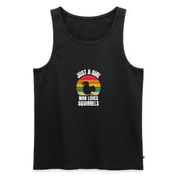 Wald Tierliebhaber Mädchen Retro Eichhörnchen - Männer Premium Bio Tank Top - Schwarz - Vorne - Michal (187cm)
