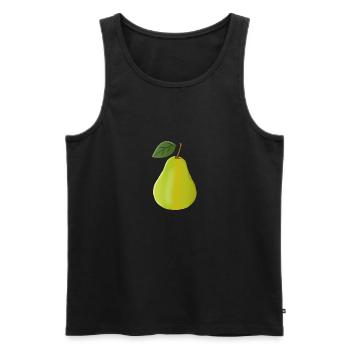 Pear with leaf - Men's Premium Organic Tank Top - black - Front - AI Model Male 178 light (178cm)