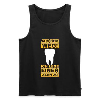 Zahn zulegen - Männer Premium Bio Tank Top - Schwarz - Vorne - Michal (187cm)