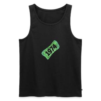 1974 - Männer Premium Bio Tank Top - Schwarz - Vorne - AI Model Male 178 light (178cm)