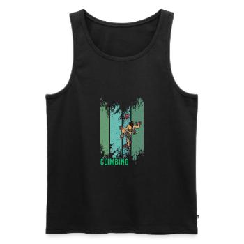 Bouldern Klettern Sportarten Turnhalle Wand - Männer Premium Bio Tank Top - Schwarz - Vorne - AI Model Male 178 light (178cm)