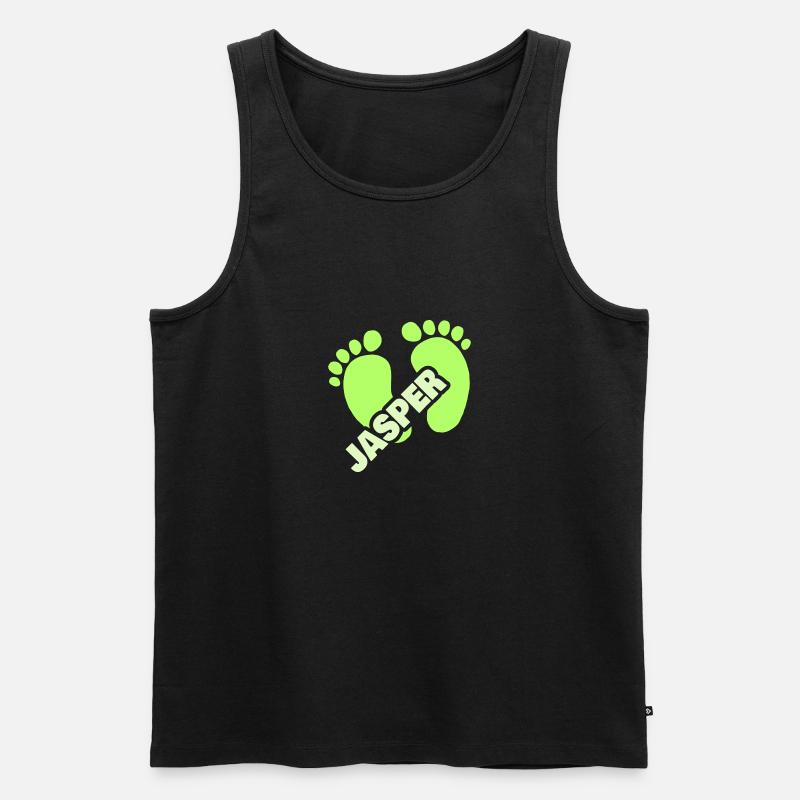 Fußabdruck Jasper - Männer Premium Bio Tank Top - Schwarz