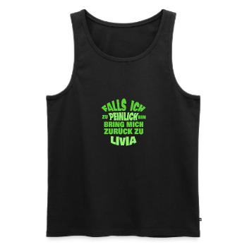 Livia als Jungesellenabschied - Männer Premium Bio Tank Top - Schwarz - Vorne - Michal (187cm)