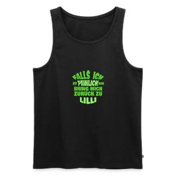 Lilli als Jungesellenabschied - Männer Premium Bio Tank Top - Schwarz - Vorne - AI Model Male 178 light (178cm)