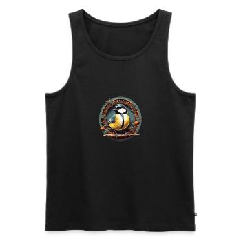 Dekoratives Kohlmeisen Motiv - Männer Premium Bio Tank Top - Schwarz - Vorne - AI Model Male 178 light (178cm)