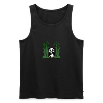 Christian Panda Wisdom: Anything Is Possible - Men's Premium Organic Tank Top - black - Front - AI Model Male 178 light (178cm)